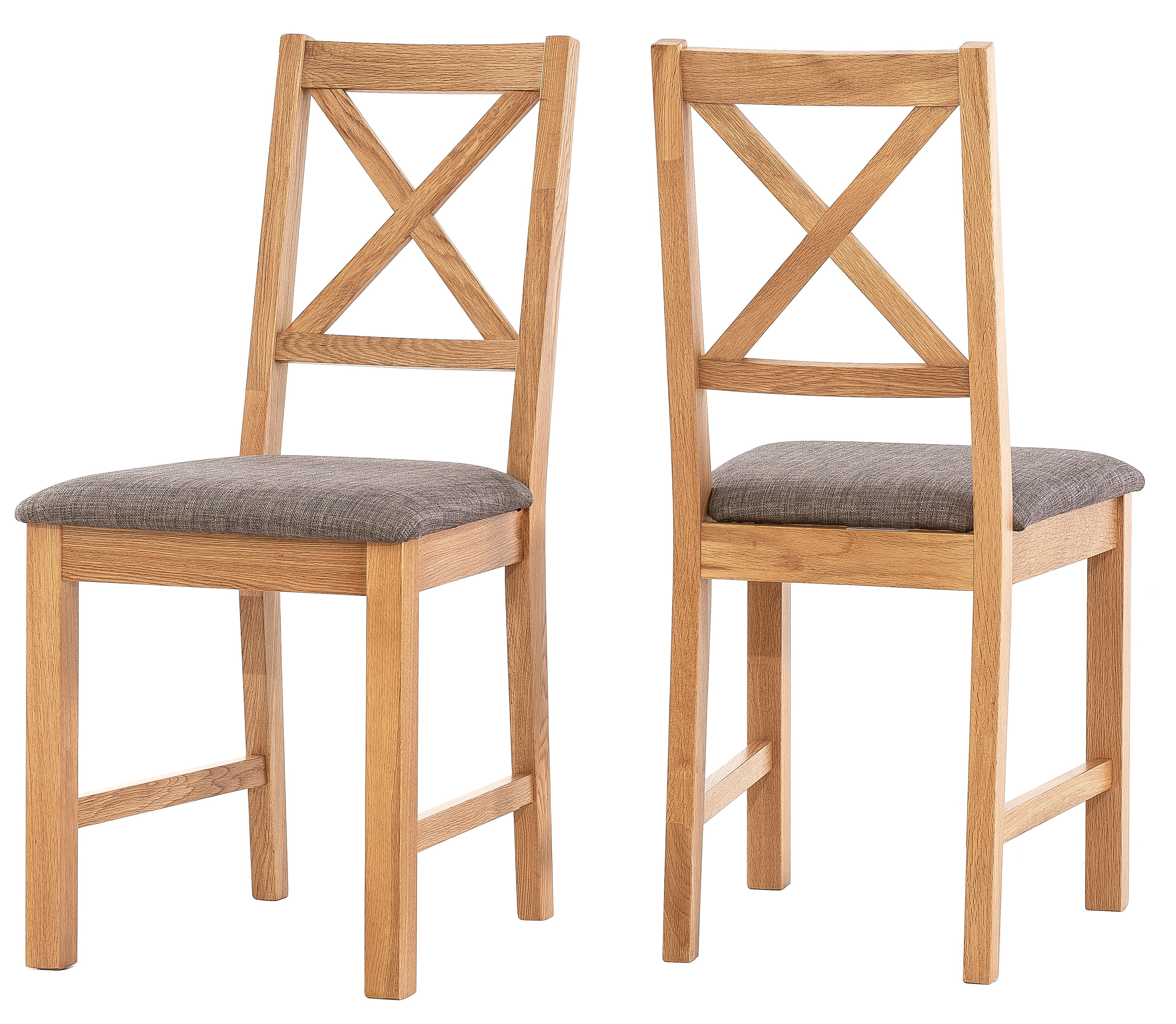 Pair of Oak Small Cross Back Chairs